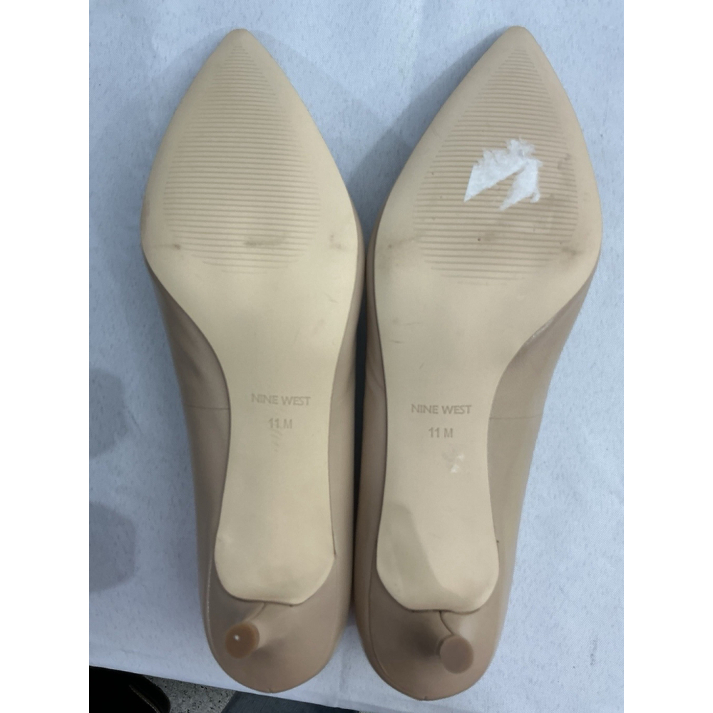 Nine West Women's Nude Pointed-Toe Leather Pumps - Picture 7 of 9